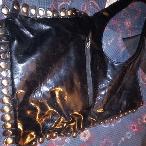 Black Foxy Lady studded pocketbook
